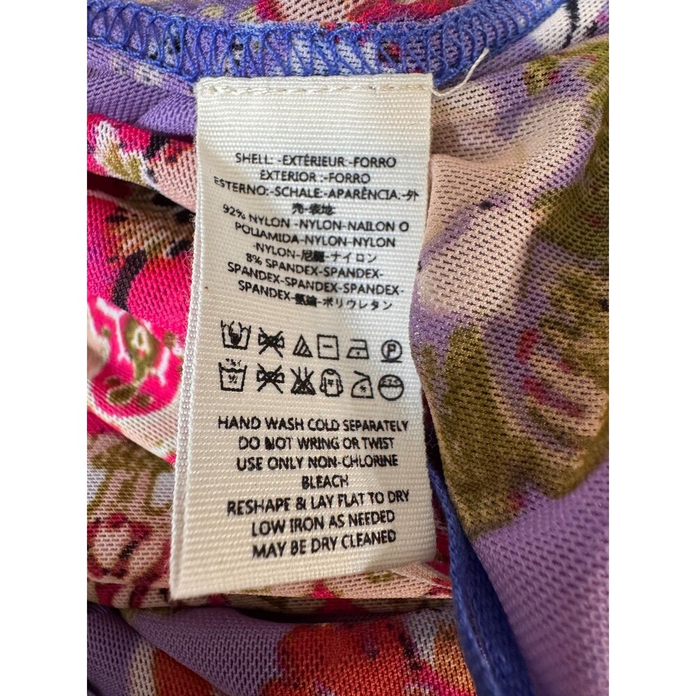 Free People Cobalt Combat MEDIUMTank Top Mesh Floral Surplice Bodice Boho Hippie - Picture 7 of 7